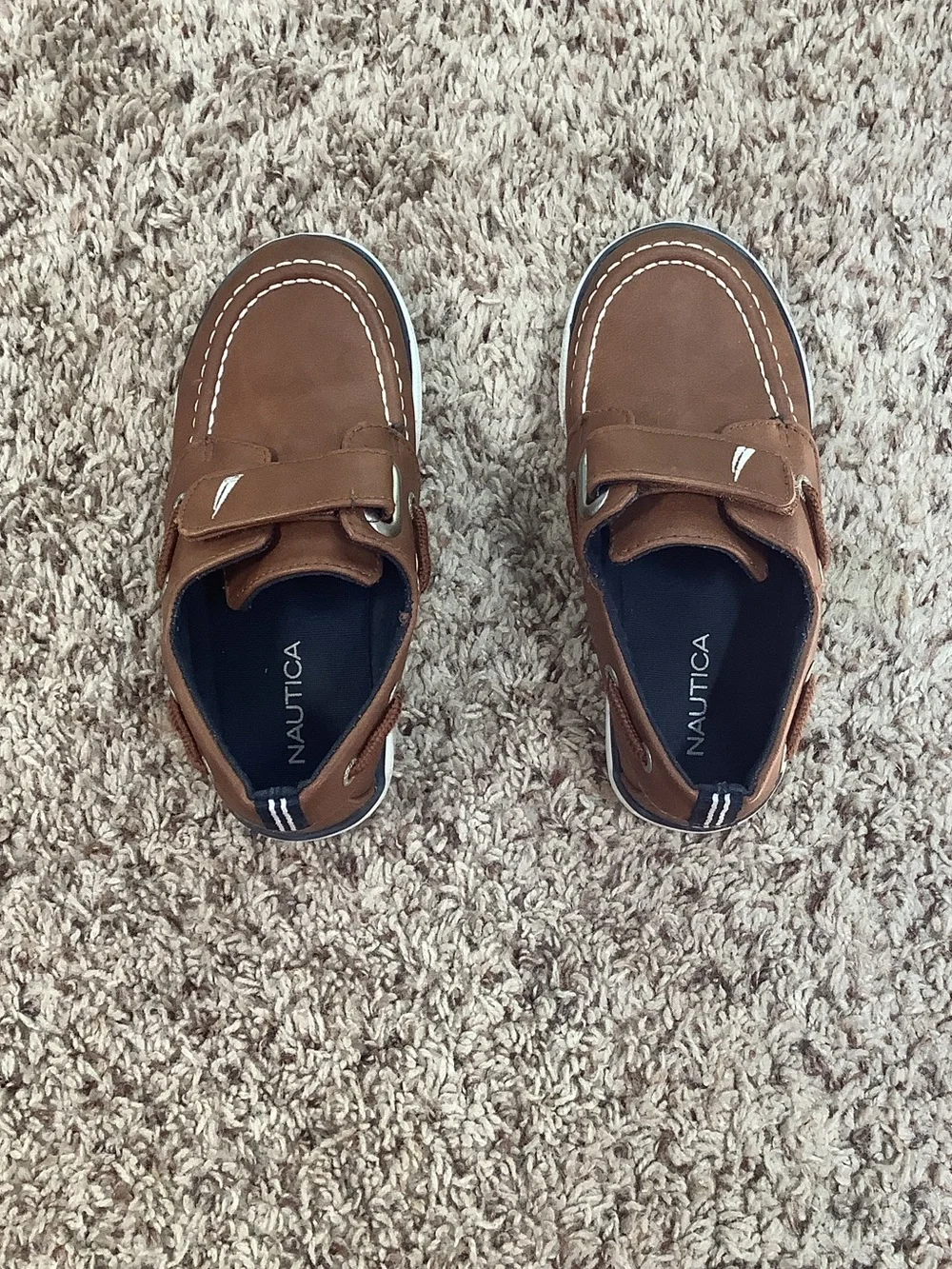 Nautica little boy 10 brown leather formal shoes